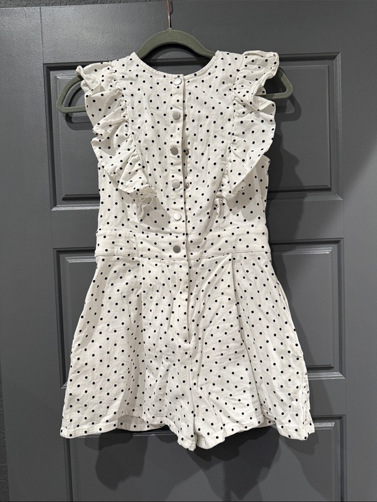 Flying Tomato Pants - Flying Tomato White Polka Dot Ruffle Romper